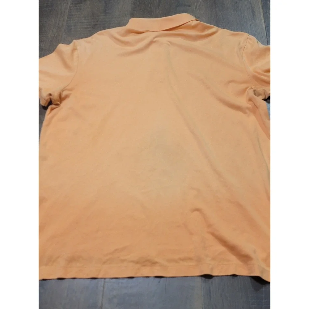 Polo Ralph Lauren Mens Orange Pima Interlock Cotton Short Sleeve Polo Shirt L